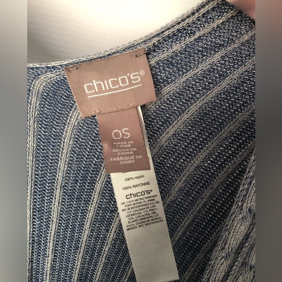 Chico’s wrap Striped sweater knit cardigan poncho size 0 (S) - Picture 5 of 8